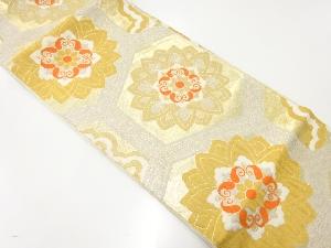 アンティーク　亀甲に花模様織出し袋帯（材料）